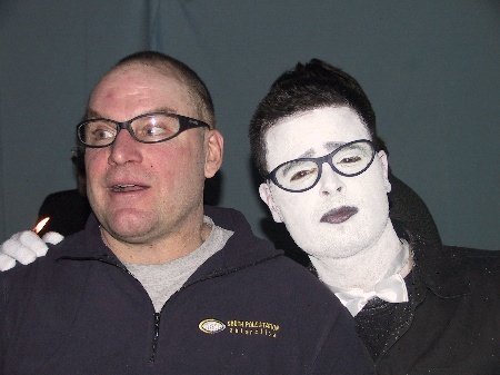 Ross Thorsen and a mime